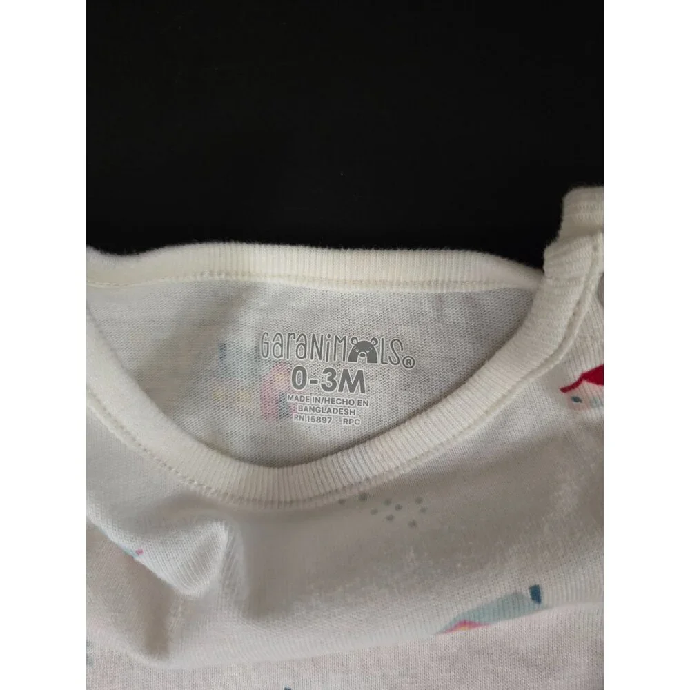 NWT Baby Girl Holiday Shirred Long Sleeve Bodysuit Size 0-3 Months - Beige - Picture 3 of 6